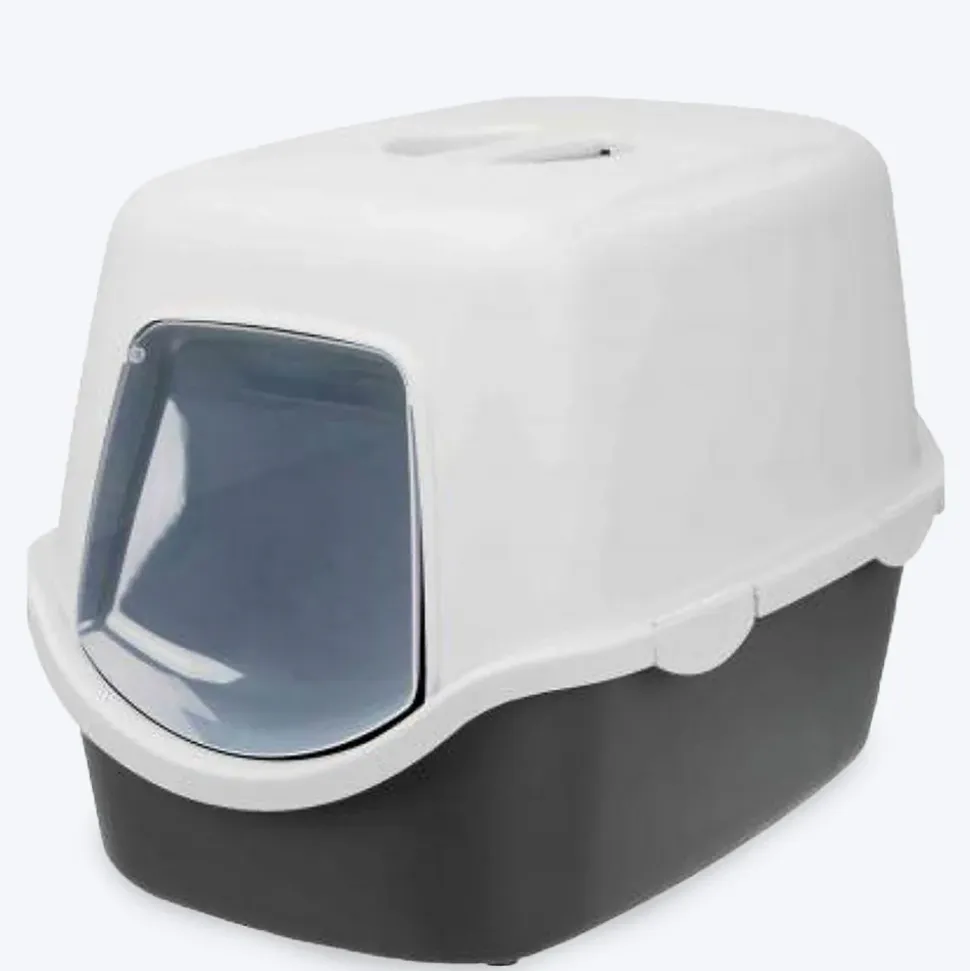 Trixie Vico Cat Litter Tray with Hood - Grey/White - 23 x 16 x 16 inch