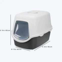Trixie Vico Cat Litter Tray with Hood - Grey/White - 23 x 16 x 16 inch