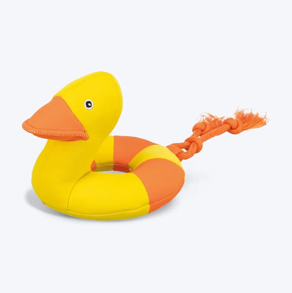 Trixie Aqua Duck On A Rope With Sound Plush Toy For Dogs - Yellow