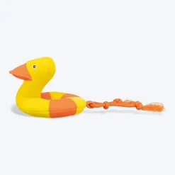 Trixie Aqua Duck On A Rope With Sound Plush Toy For Dogs - Yellow