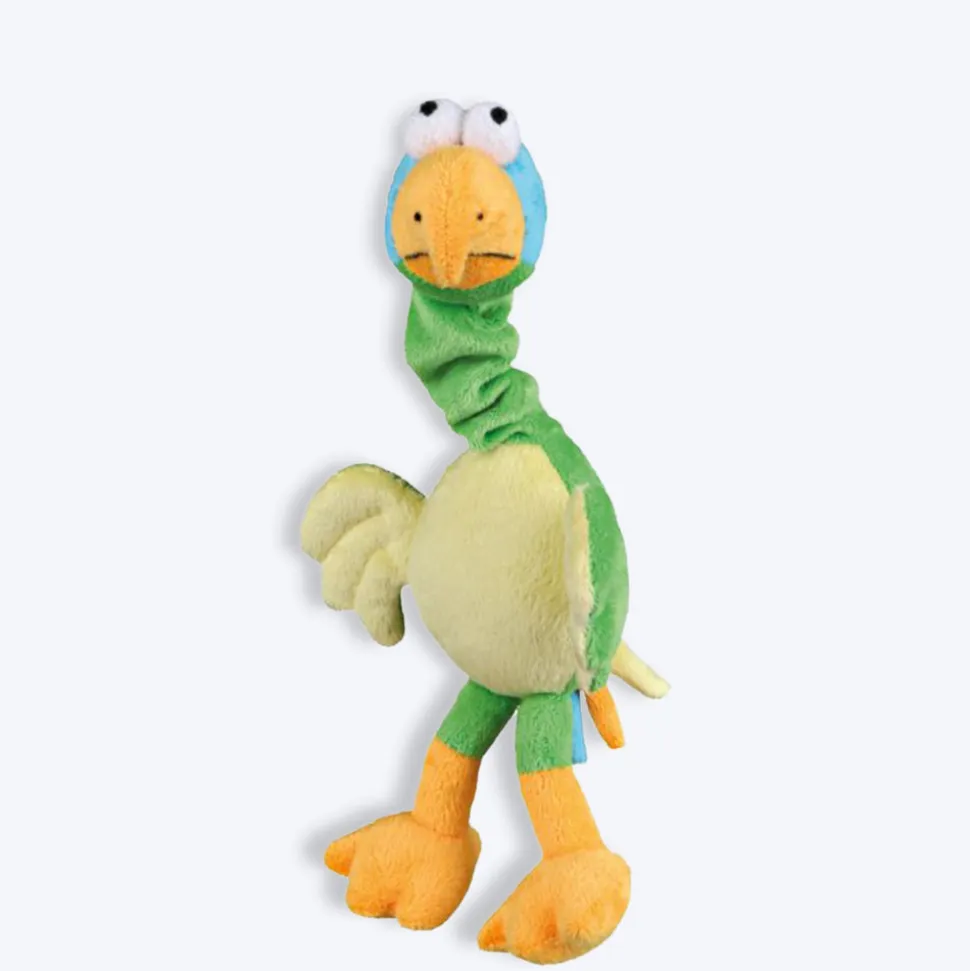 Trixie Bird With Animal Sound & Elastic Neck Plush Dog Toy - Green - 30 cm