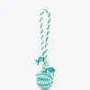 Trixie Dentafun Natural Rubber On A Rope Nat Rub Toy Mintfresh For Dogs - Green - 7 X 24 cm