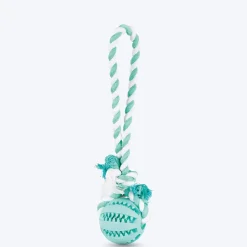 Trixie Dentafun Natural Rubber On A Rope Nat Rub Toy Mintfresh For Dogs - Green - 7 X 24 cm