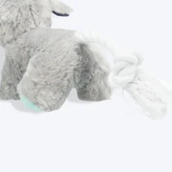 Trixie Junior Dog With Rope & Sound Plush Toy For Dogs - Grey - 24 cm