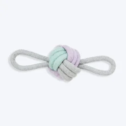 Trixie Junior Knotted Ball With Loops Rope Dog Toy - Grey