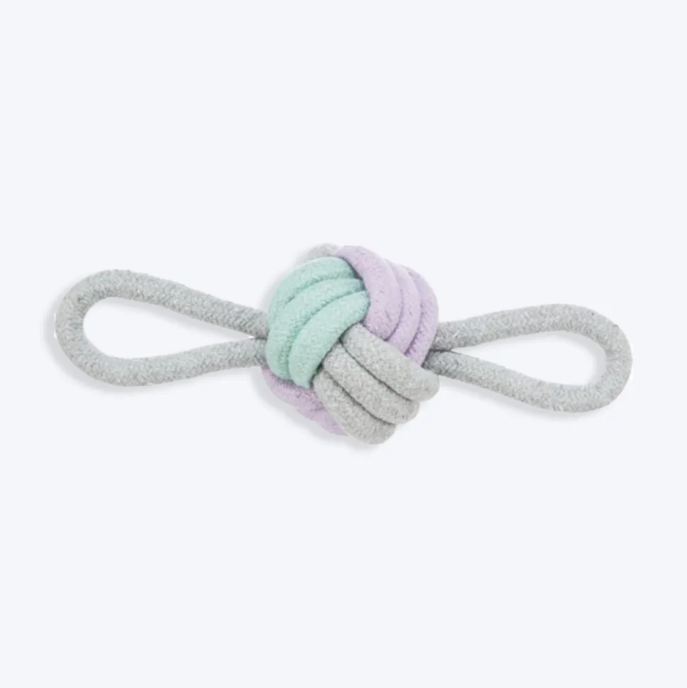 Trixie Junior Knotted Ball With Loops Rope Dog Toy - Grey
