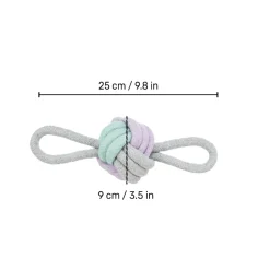 Trixie Junior Knotted Ball With Loops Rope Dog Toy - Grey