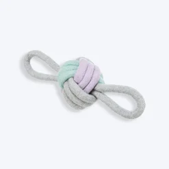 Trixie Junior Knotted Ball With Loops Rope Dog Toy - Grey