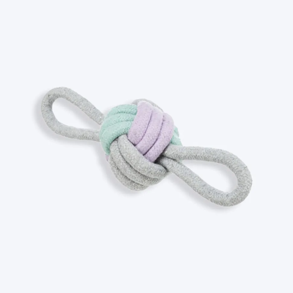 Trixie Junior Knotted Ball With Loops Rope Dog Toy - Grey