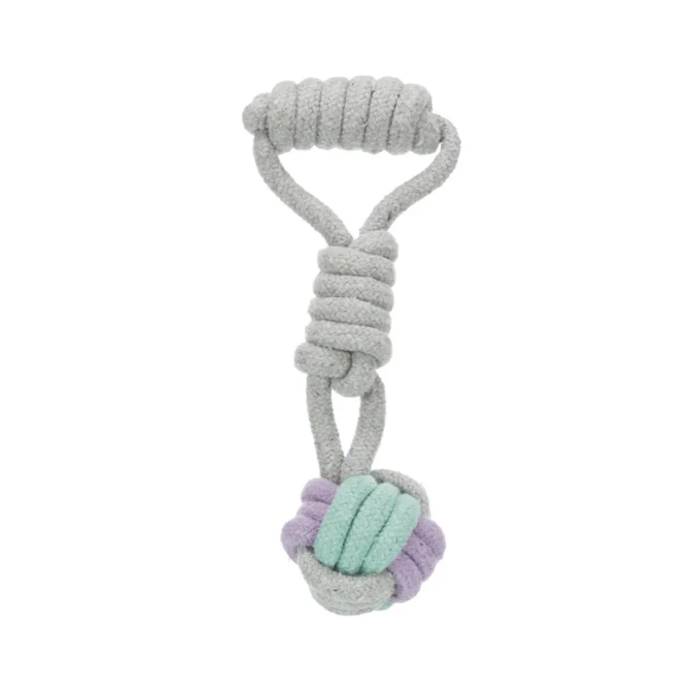 Trixie Junior Playing Woven-In Ball Dog Rope Toy - 23 cm