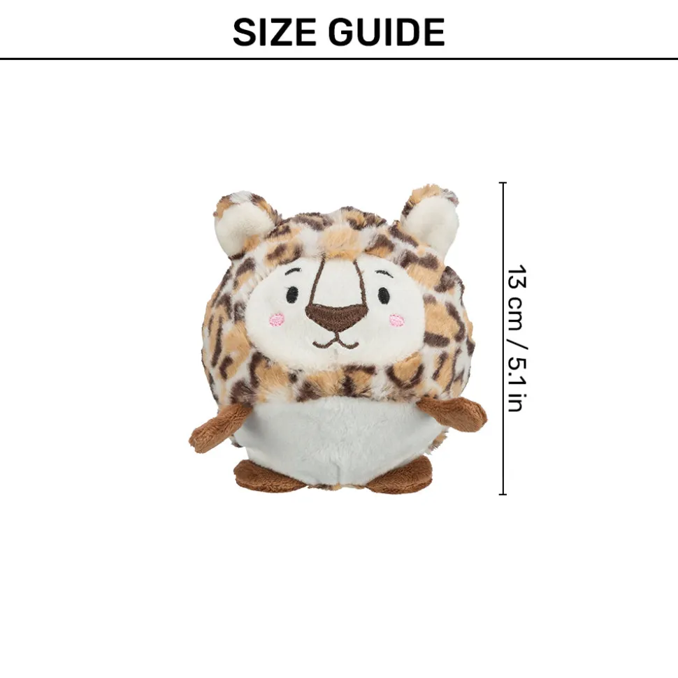 Trixie Leopard Ball With Sound Plush Dog Toy - Brown - 13 cm