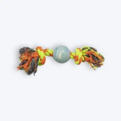 Trixie Playing Rope With Ball Rope Dog Toy - Assorted