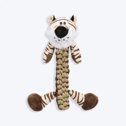 Trixie Tiger Robust & Plaited Body With Sound Plush Dog Toy - Brown - 32 cm