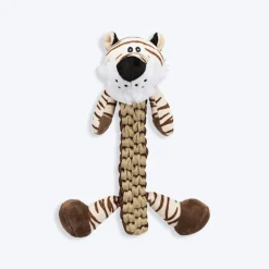 Trixie Tiger Robust & Plaited Body With Sound Plush Dog Toy - Brown - 32 cm
