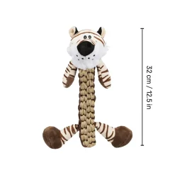 Trixie Tiger Robust & Plaited Body With Sound Plush Dog Toy - Brown - 32 cm