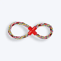 Trixie Tugger With Plastic Cross Rope Toy For Dogs - Assorted - 35 cm