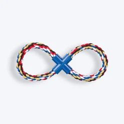 Trixie Tugger With Plastic Cross Rope Toy For Dogs - Assorted - 35 cm