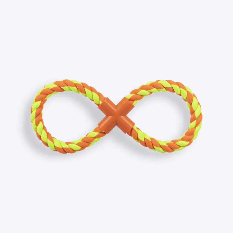 Trixie Tugger With Plastic Cross Rope Toy For Dogs - Assorted - 35 cm