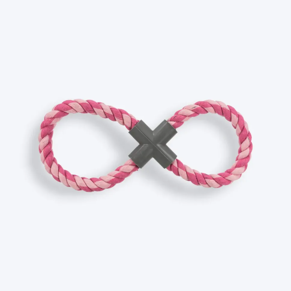 Trixie Tugger With Plastic Cross Rope Toy For Dogs - Assorted - 35 cm