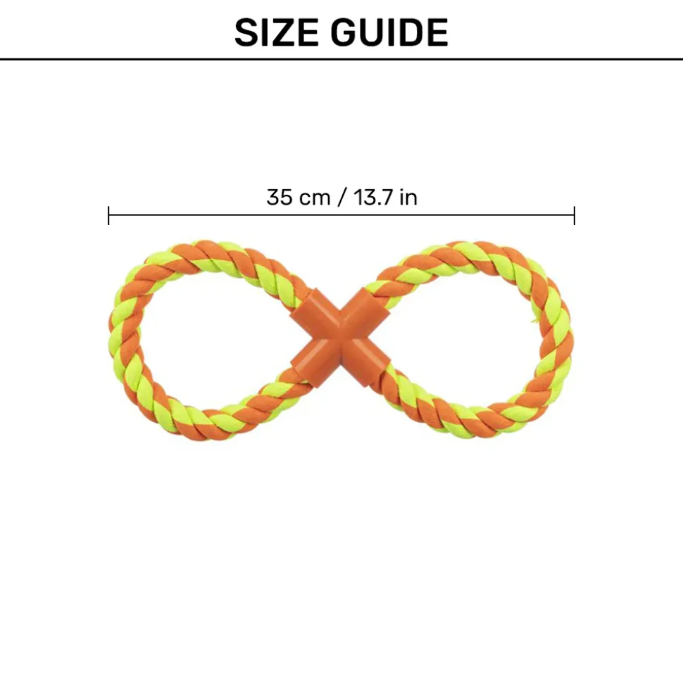 Trixie Tugger With Plastic Cross Rope Toy For Dogs - Assorted - 35 cm