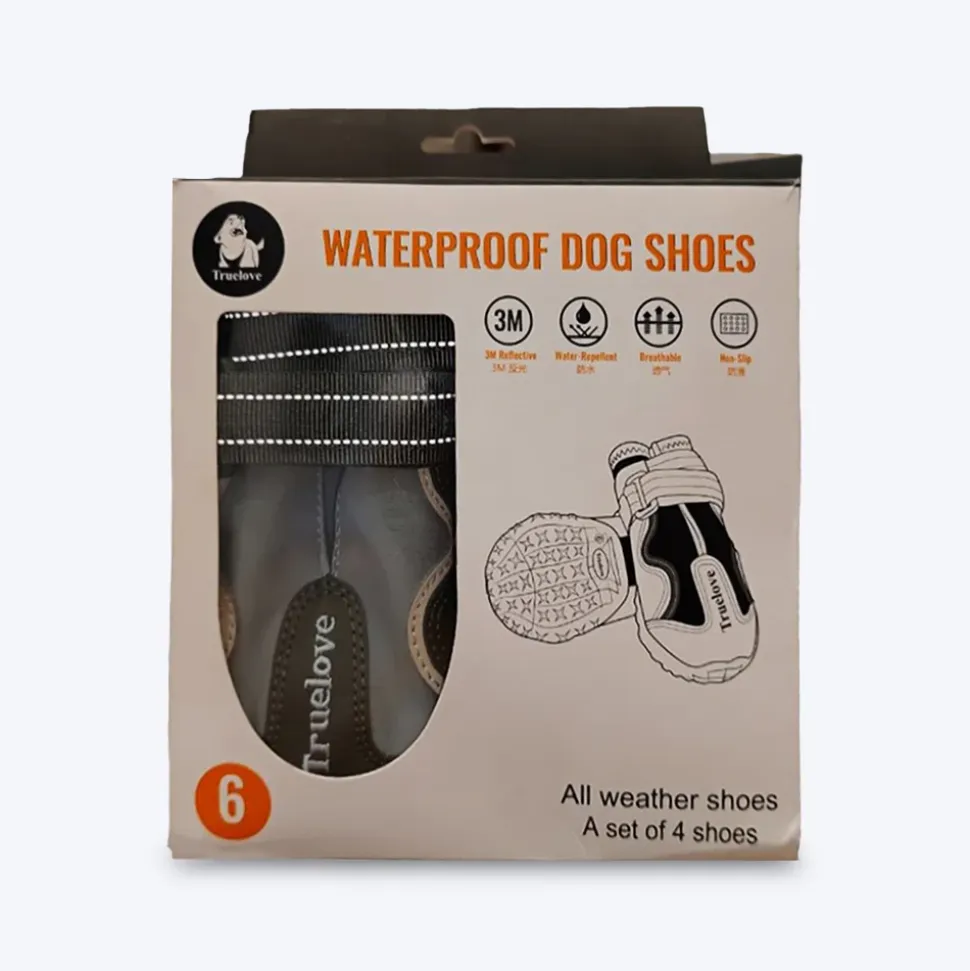 Truelove Waterproof With Reflective Straps Shoes For Dog - Cypress & Harbor Gray (Set of 4)