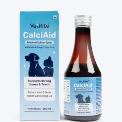 VetRite CalciAid Supports Strong Bones & Teeth Advanced Calcium Syrup For Dog & Cat - 200 ml