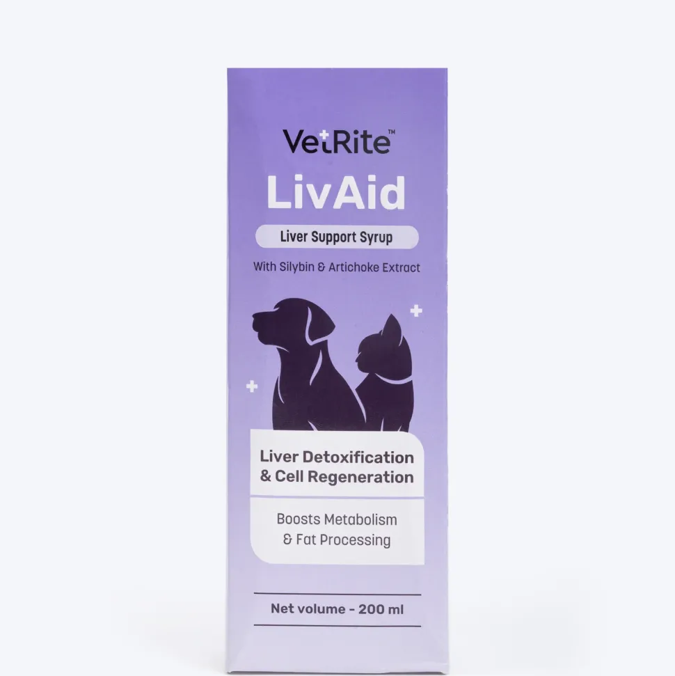 VetRite LivAid Liver Support Detoxification & Cell Regeneration Syrup For Dog & Cat - 200 ml