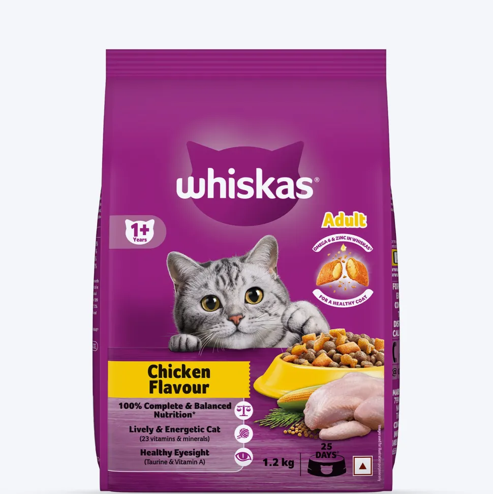 Whiskas Adult (1+ Years) Chicken Flavour Dry Food For Adult Cat