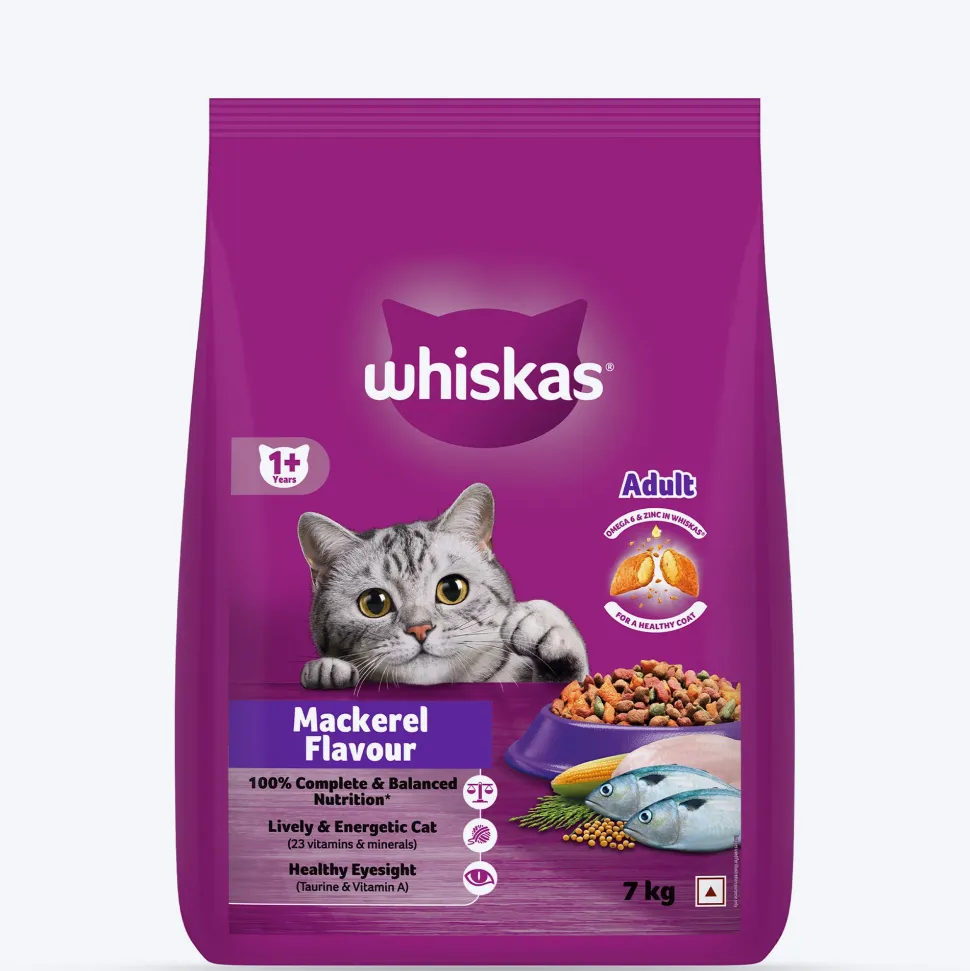 Whiskas Adult (1+ Years) Mackerel Flavour Dry Cat Food