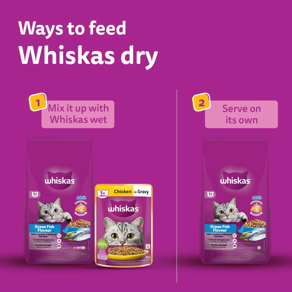 Whiskas Adult (1+ Years) Ocean Fish Flavour Dry Cat Food