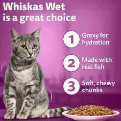 Whiskas Adult (1+ Years) Salmon in Gravy Wet Cat Food - 80 gm Pack