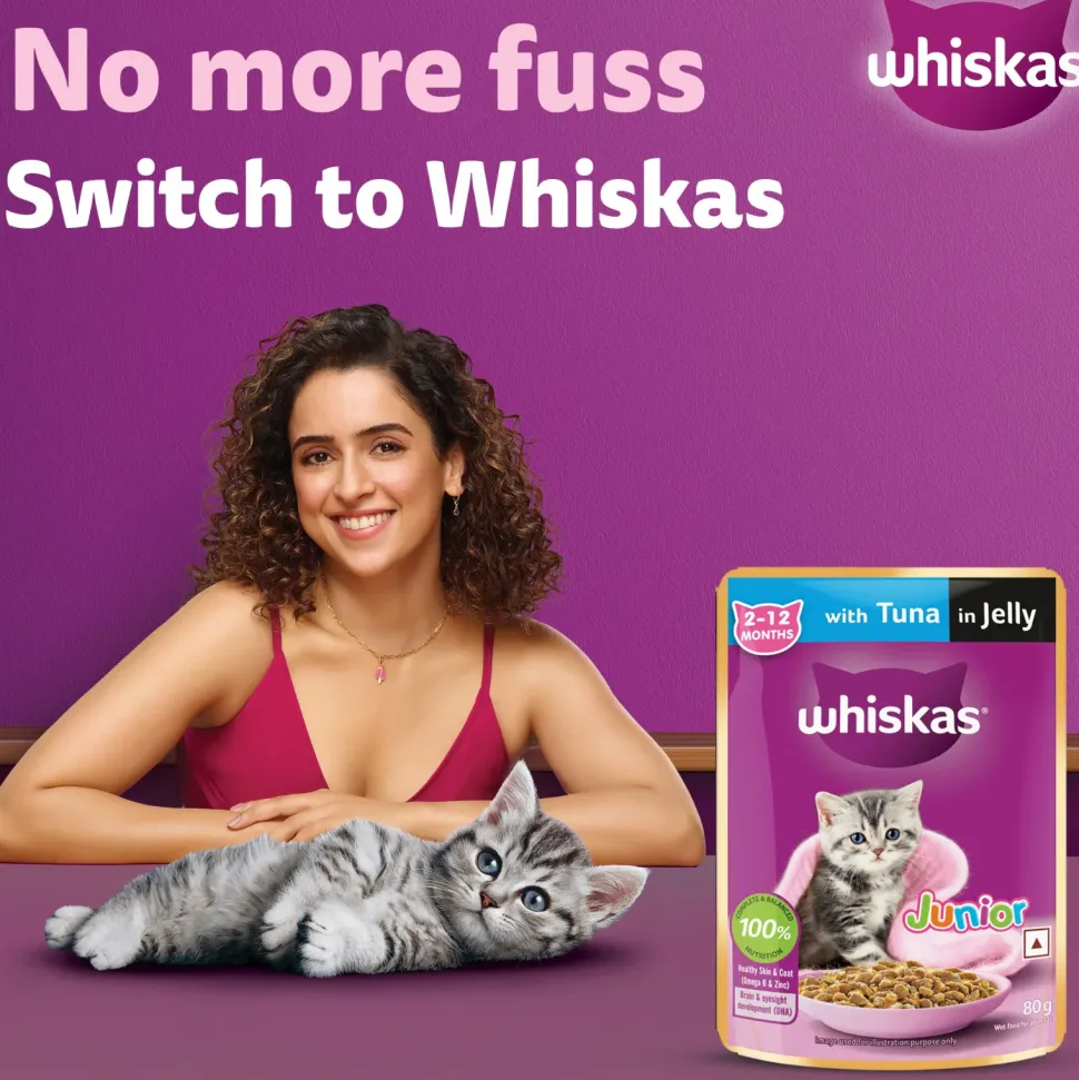 Whiskas Junior Kitten (2-12 Months) Tuna in Jelly Wet Cat Food - 80 gm Pack
