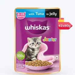 Whiskas Junior Kitten (2-12 Months) Tuna in Jelly Wet Cat Food - 80 gm Pack