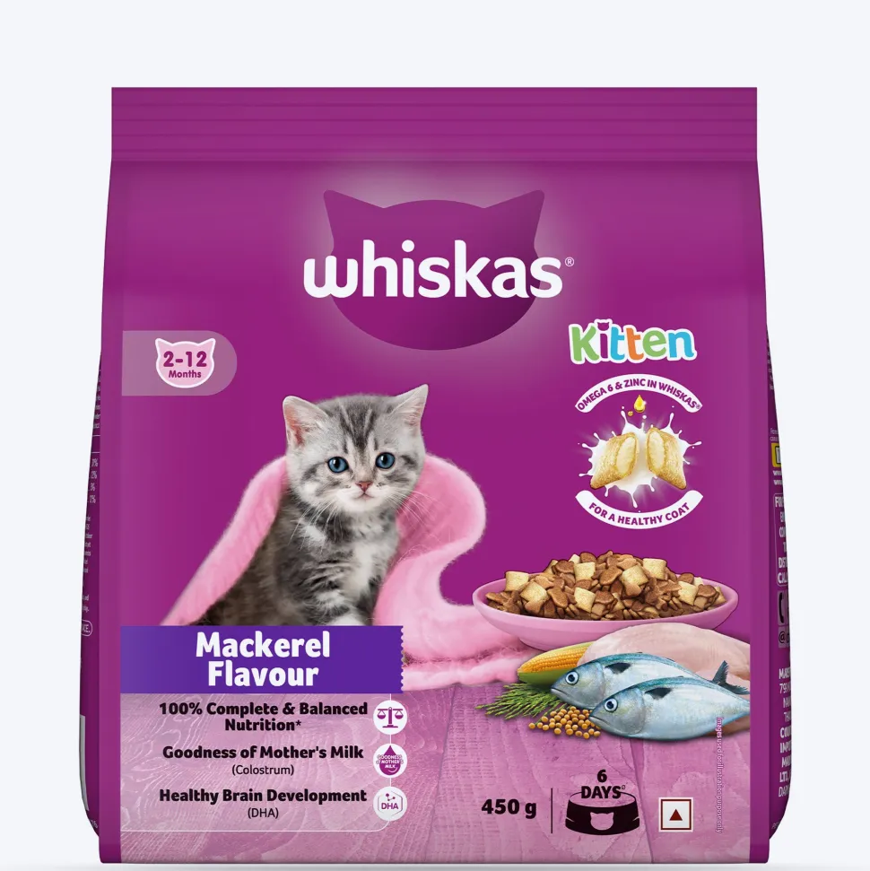 Whiskas Mackerel Flavour Dry Food For (2-12 Months) Kitten