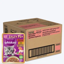 Whiskas Tasty Mix Seafood Cocktail With Carrot In Gravy Wet Food For Junior (2-12 Months) Kitten- 70 gm Pack
