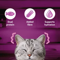 Whiskas Tasty Mix Wet Food Made With Real Fish (Salmon & Wakame Seaweed) With Chicken in Gravy For Adult (1+ year) Cat - 70 gm Pack