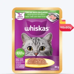 Whiskas Tuna And White Fish Wet Food For Adult Cat - 80 gm