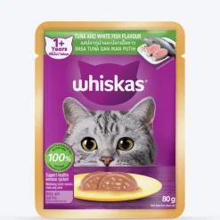 Whiskas Tuna And White Fish Wet Food For Adult Cat - 80 gm