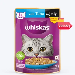 Whiskas Tuna in Jelly (1+ Years) Wet Food For Adult Cat - 80 gm Pack
