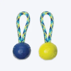 Zeus Fitness TPR & Rope Ball Tug Fetch Dog Toy - Green/Blue
